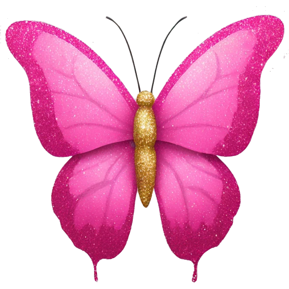 A beautiful pink butterfly with glitter surrounding it  emoji