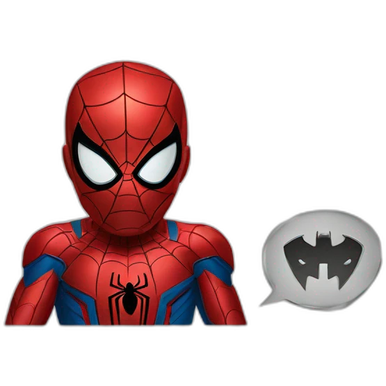 Spider-man asks iron man emoji