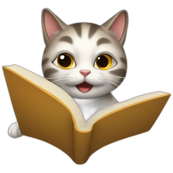 funny cat reading emoji