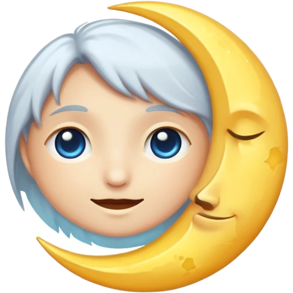 Gentle moon radiating emotional magic emoji