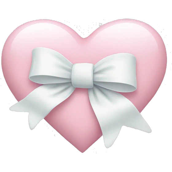 Pastel pink heart with white bow emoji