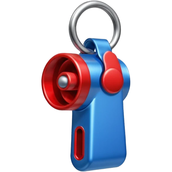 whistle blow blue (#00A3E0) and red (#F9423A) emoji