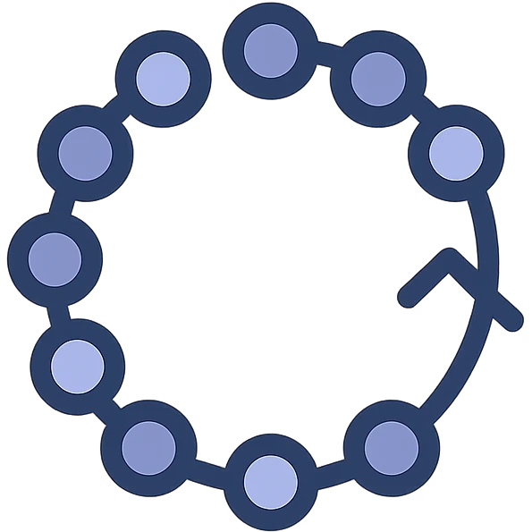 mobile app icon for Habit Loop, abstract loop made of dots, energetic, gradient colors, minimal, no text emoji
