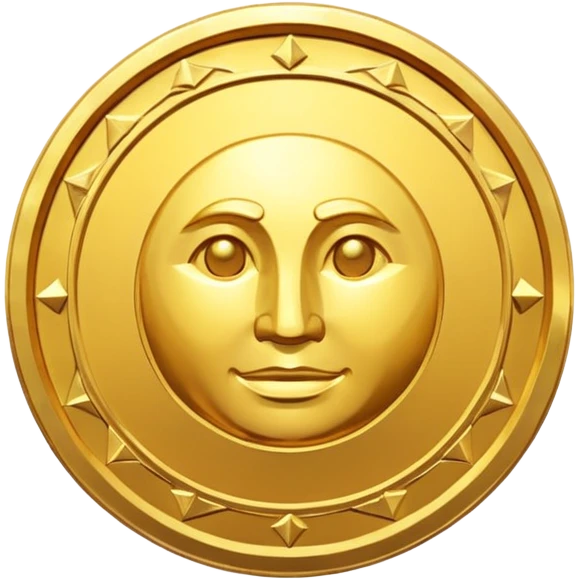 Golden Coin Magic Fantasy Low Poly emoji