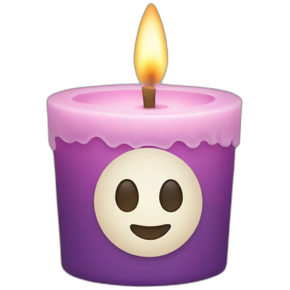 Candle with label candlecraft emoji
