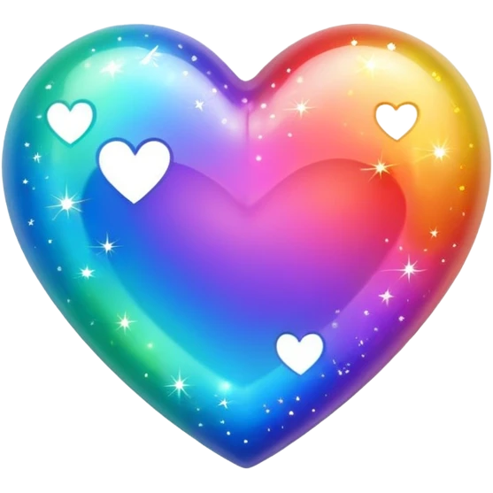 Rainbow- colored heart with sparkles  emoji