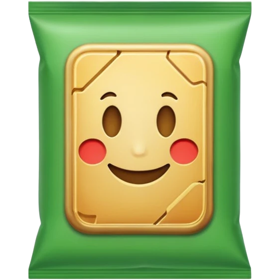 green pacaged chip without writing emoji