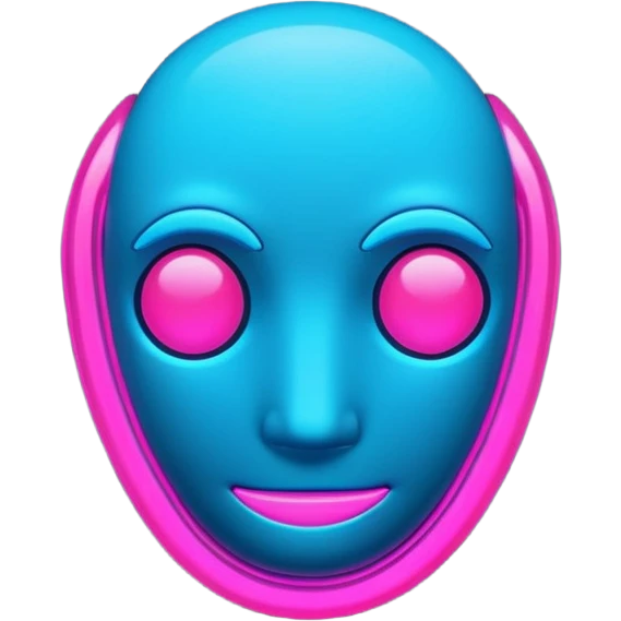 minimalist cartoon butt emoji, neon pink and blue glowing outline, smooth rounded shapes, cyberpunk aesthetic, high contrast, vector style, no background emoji