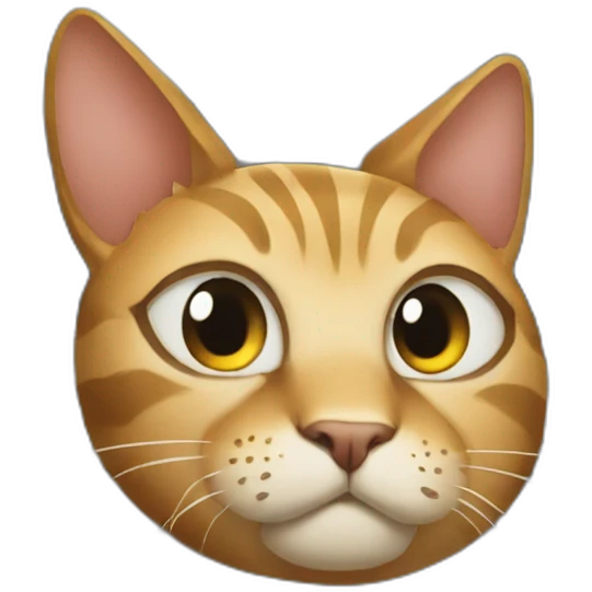 Giant cat head in a train emoji