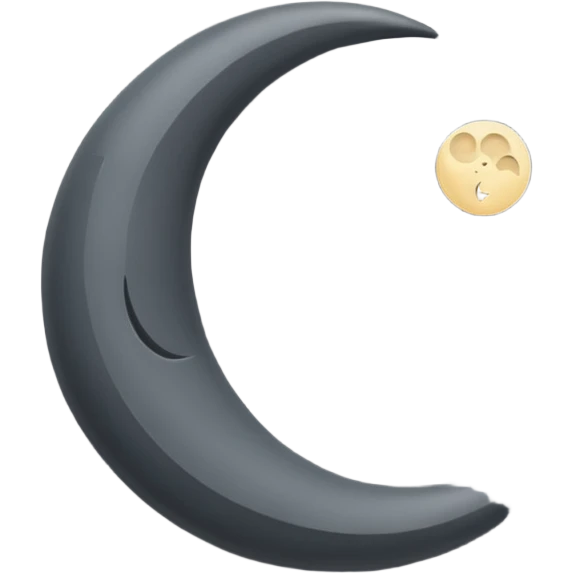 
iOS style emoji, minimal crescent, dark fantasy moon, flat emoji