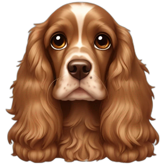 Cachorro Cocker spaniel marrom dormindo olhos fechados emoji