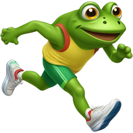 Quick running frog with sneakers emoji