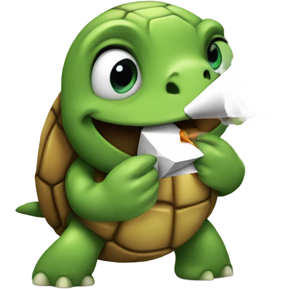 Turtle smoking cone emoji