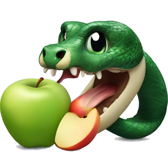 snake eating apple  emoji