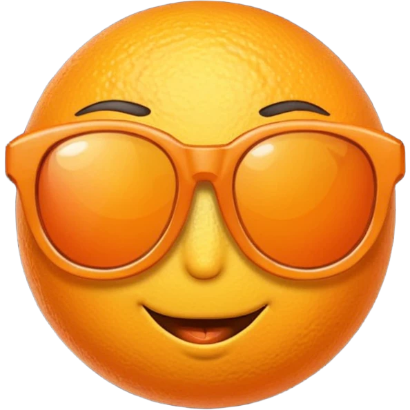 orange in sunglasses emoji