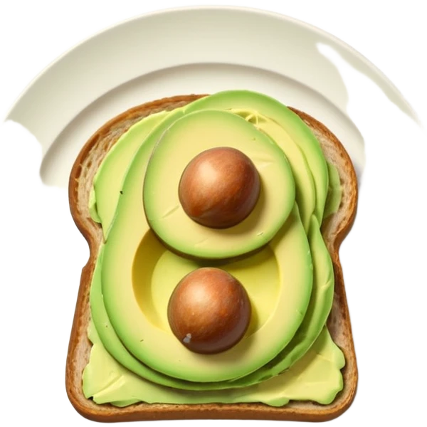 White ceramic plate with avocado toast, pastel pink background emoji