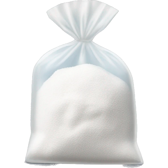 a small ziplock bag of powdered sugar emoji
