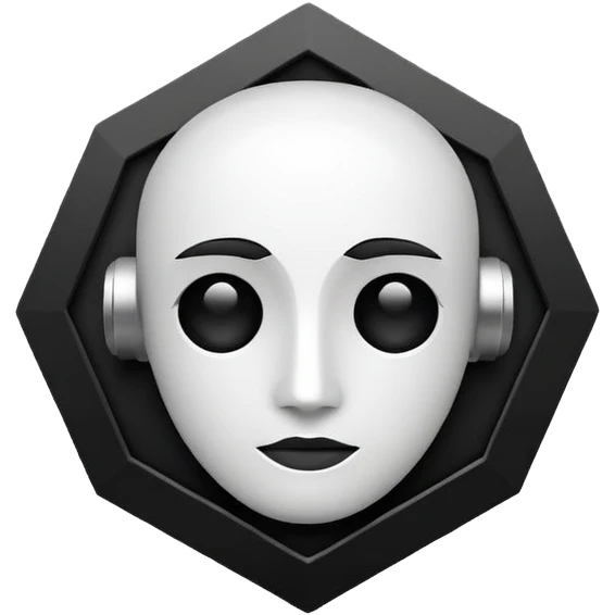 Create an emoji in which it is representing AI logo similarly like the logo of Chat GPT ,Gemini but different completely different and very professional not simple and try to make it in black and white colour emoji