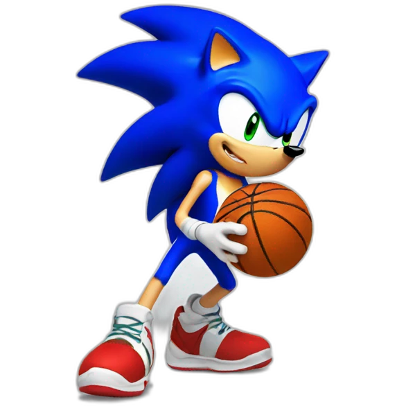sonic with basketball emoji