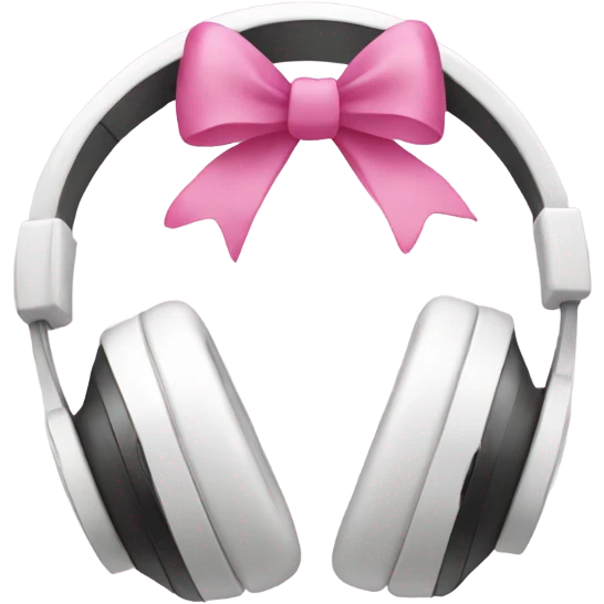 white headphones with pink bows emoji