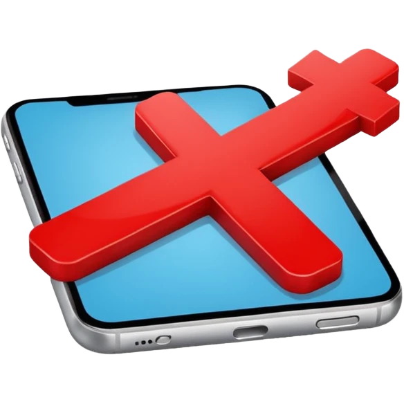 phone texting red X symbol emoji