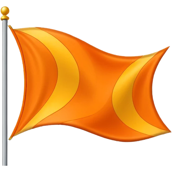 Orange triangle shaped wavy flag emoji