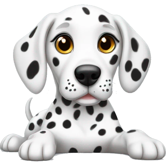 Dalmatian puppy laying emoji
