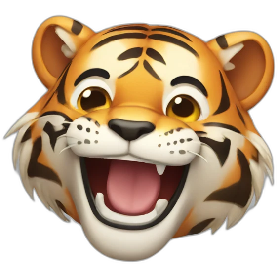 Laughing tiger emoji