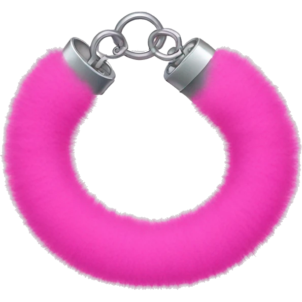 Pink fluffy hand cuffs emoji