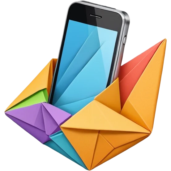 Un smartphone origami emoji