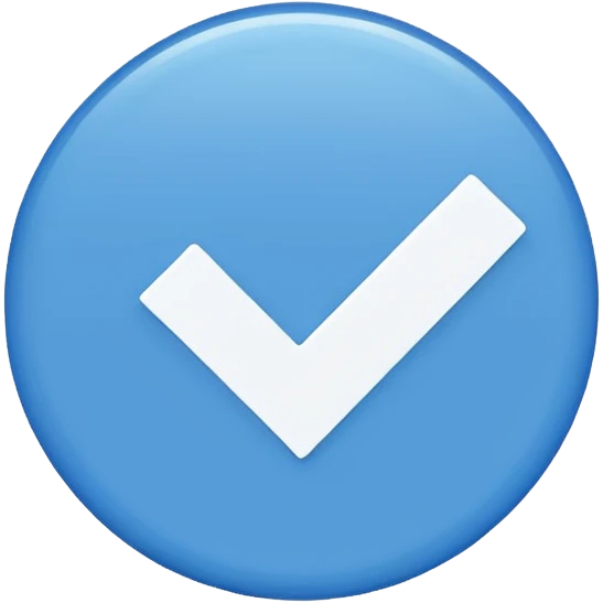 blue circle with a checkmark in the middle emoji