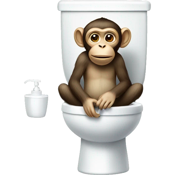 Monkey sitting on the toilette emoji