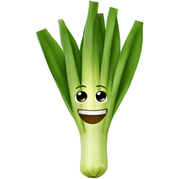 Leek with smiley  emoji