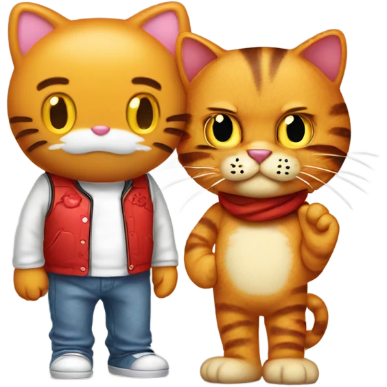 Hello kitty and Garfield  emoji