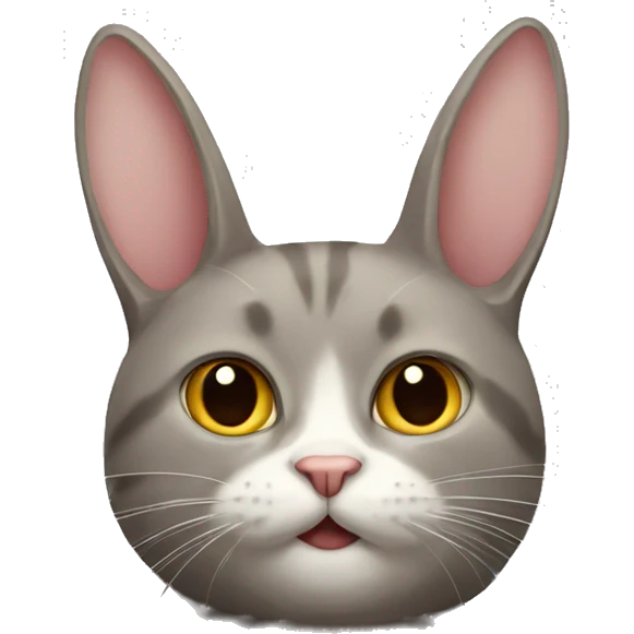cat with rabbit top emoji