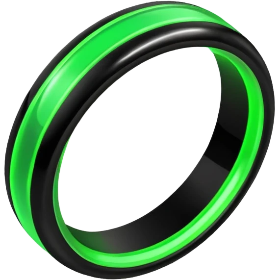 Make it only 1 ring of neon green more black emoji