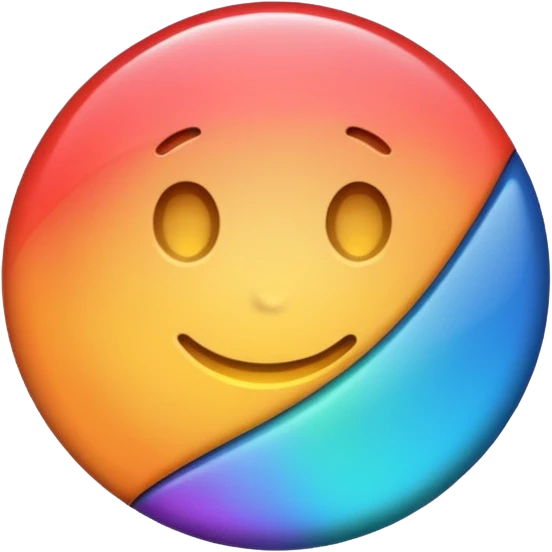 a colourful button not 3d or shading only 1 button no smiley face emoji