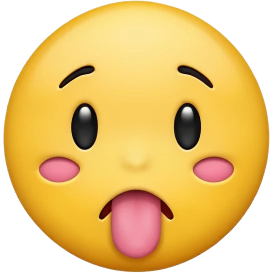 Sad emoji with tongue sticking out emoji