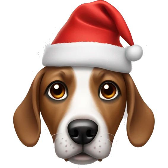 Sosage dog wearing Christmas hat  emoji