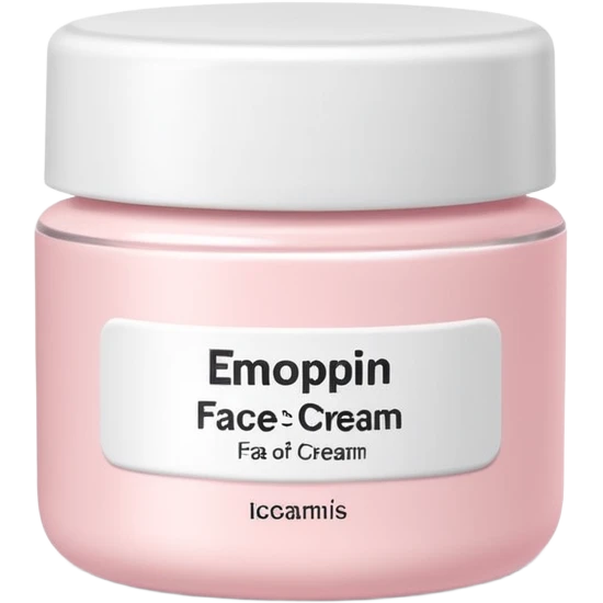 White jar of face cream with soft pink label, clean design emoji