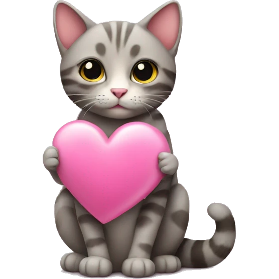 cat holding a pink heart  emoji