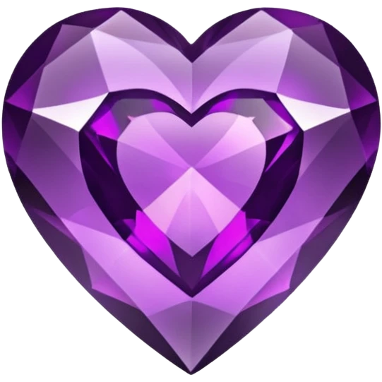 A purple gem heart with black center emoji