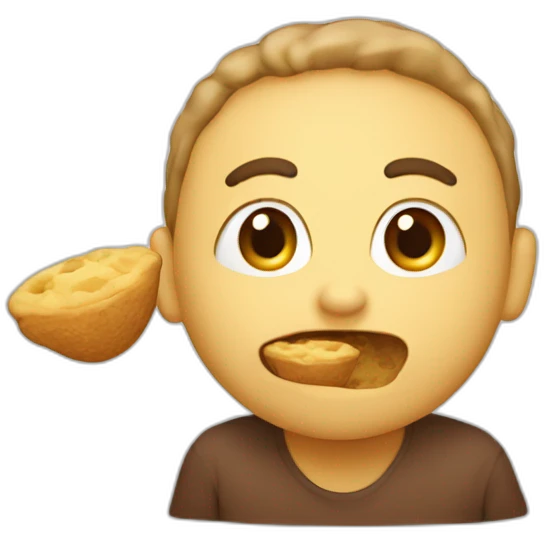 Un humain qui mange du caca emoji