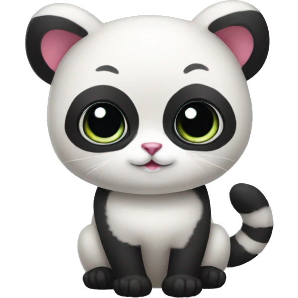 cute masked panda-cat-hybrid emoji