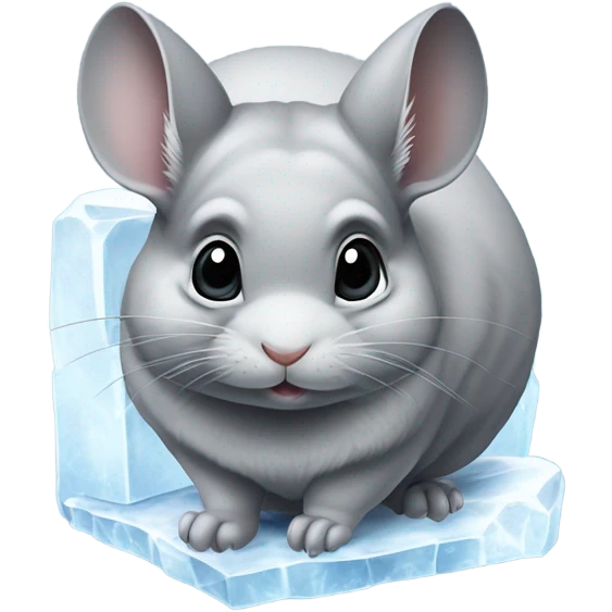 Chinchilla with ice emoji