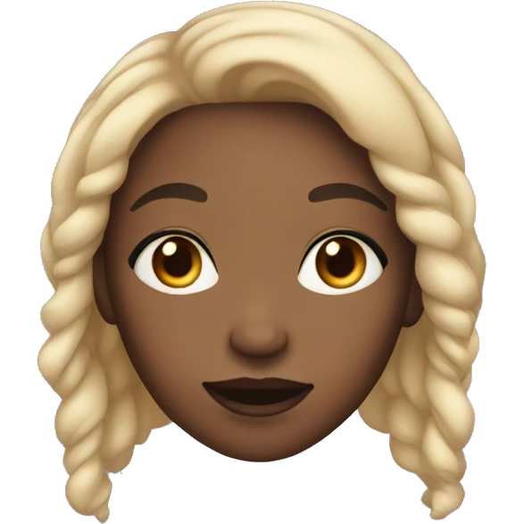 Light skin black girl blushing emoji