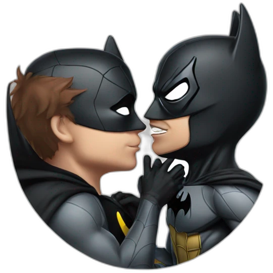 Spiderman kissing batman emoji