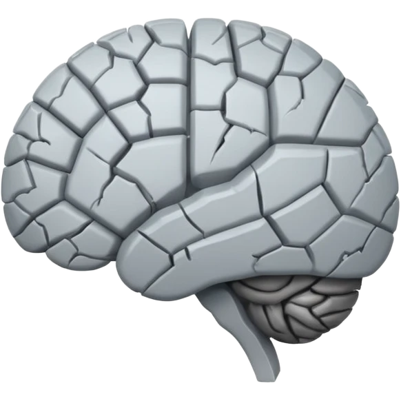mixed up the heart broken emoji and brain emoji, create a broken brain (keeps the brain emoji color) emoji