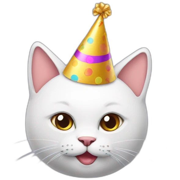 Cat with a party hat emoji