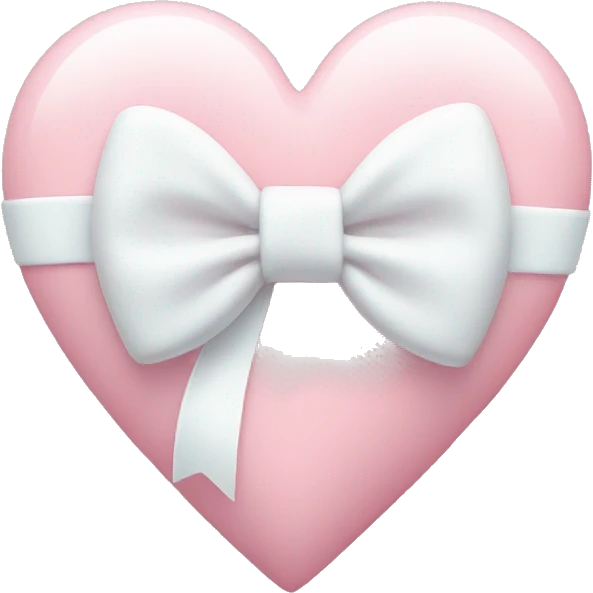 Pastel pink heart with white bow emoji